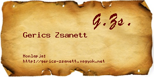 Gerics Zsanett névjegykártya